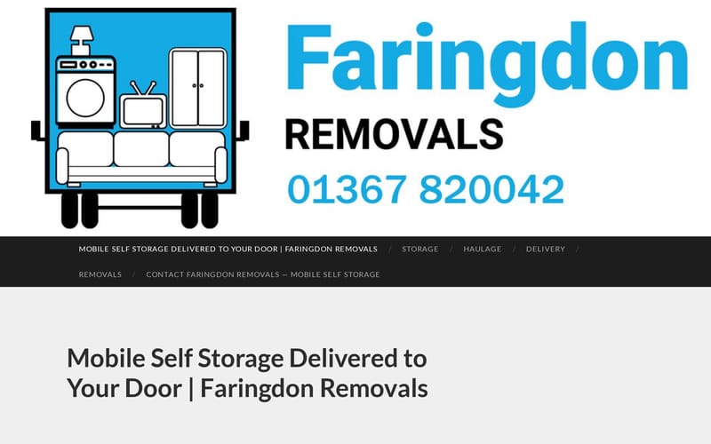 Faringdon Removals homepage, built by AI Speed