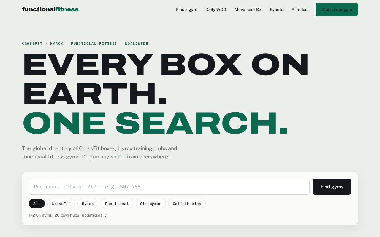 Functional Fitness homepage, built by AI Speed