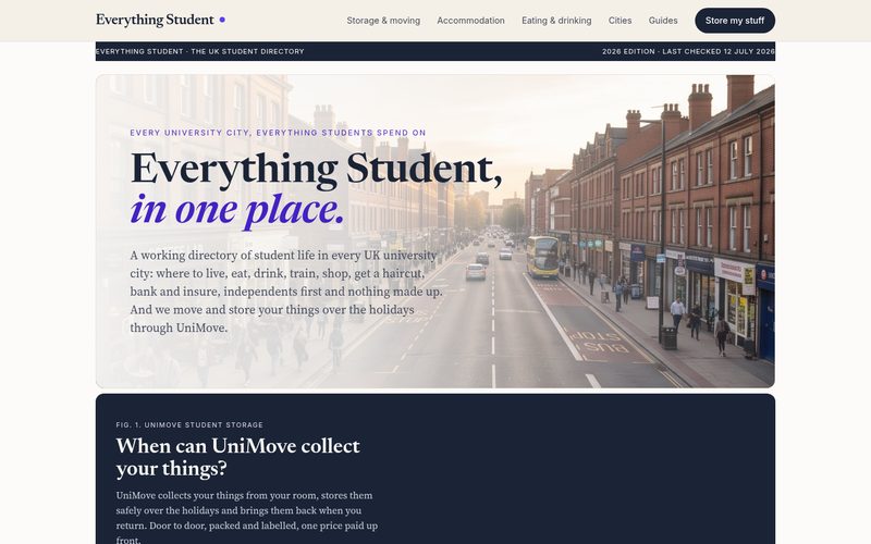 Everything Student homepage, built by AI Speed